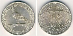 3 Mark 魏瑪共和國 (1919 - 1933) 銀 