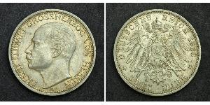3 Mark 黑森-达姆施塔特 (1806 - 1918) 銀 恩斯特·路德维希 (黑森大公) (1868 - 1937)