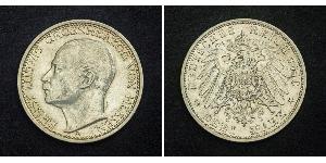 3 Mark 黑森-达姆施塔特 (1806 - 1918) 銀 恩斯特·路德维希 (黑森大公) (1868 - 1937)