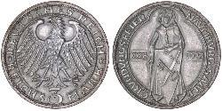 3 Mark / 3 Reichsmark République de Weimar (1918-1933) Argent 