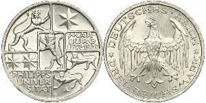 3 Mark / 3 Reichsmark République de Weimar (1918-1933) Argent 
