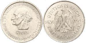 3 Mark / 3 Reichsmark République de Weimar (1918-1933) Argent 