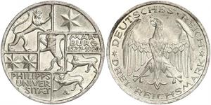 3 Mark / 3 Reichsmark République de Weimar (1918-1933) Argent 