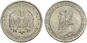 3 Mark / 3 Reichsmark République de Weimar (1918-1933) Argent 