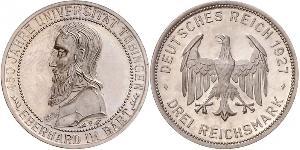 3 Mark / 3 Reichsmark République de Weimar (1918-1933) Argent 