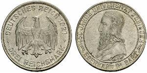 3 Mark / 3 Reichsmark République de Weimar (1918-1933) Argent 