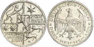 3 Mark / 3 Reichsmark Repubblica di Weimar (1918-1933) Argento 