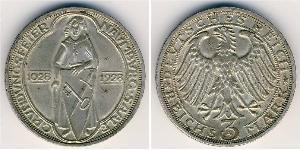 3 Mark / 3 Reichsmark Repubblica di Weimar (1918-1933) Argento 