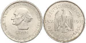 3 Mark / 3 Reichsmark Repubblica di Weimar (1918-1933) Argento 