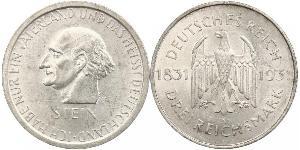 3 Mark / 3 Reichsmark Repubblica di Weimar (1918-1933) Argento 