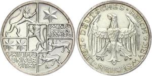 3 Mark / 3 Reichsmark Repubblica di Weimar (1918-1933) Argento 