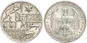3 Mark / 3 Reichsmark Repubblica di Weimar (1918-1933) Argento 