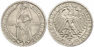 3 Mark / 3 Reichsmark Repubblica di Weimar (1918-1933) Argento 