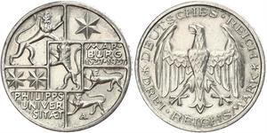 3 Mark / 3 Reichsmark Repubblica di Weimar (1918-1933) Argento 