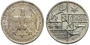 3 Mark / 3 Reichsmark Repubblica di Weimar (1918-1933) Argento 