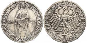 3 Mark / 3 Reichsmark Repubblica di Weimar (1918-1933) Argento 