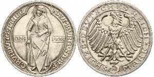 3 Mark / 3 Reichsmark Repubblica di Weimar (1918-1933) Argento 