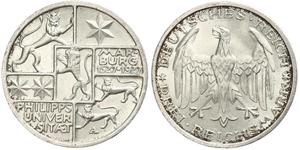 3 Mark / 3 Reichsmark República de Weimar (1918-1933) Plata 