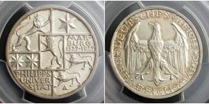 3 Mark / 3 Reichsmark República de Weimar (1918-1933) Plata 
