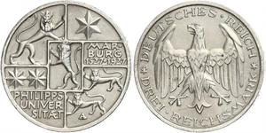 3 Mark / 3 Reichsmark República de Weimar (1918-1933) Plata 