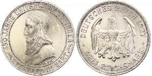 3 Mark / 3 Reichsmark República de Weimar (1918-1933) Plata 