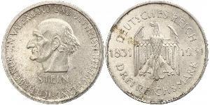 3 Mark / 3 Reichsmark República de Weimar (1918-1933) Plata 