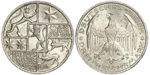 3 Mark / 3 Reichsmark República de Weimar (1918-1933) Plata 