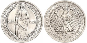 3 Mark / 3 Reichsmark República de Weimar (1918-1933) Plata 