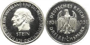 3 Mark / 3 Reichsmark Weimarer Republik (1918-1933) Silber 