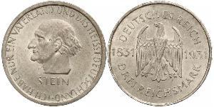 3 Mark / 3 Reichsmark Weimarer Republik (1918-1933) Silber 