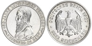 3 Mark / 3 Reichsmark Weimarer Republik (1918-1933) Silber 