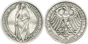 3 Mark / 3 Reichsmark Weimarer Republik (1918-1933) Silber 