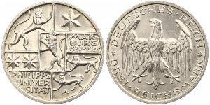 3 Mark / 3 Reichsmark Weimarer Republik (1918-1933) Silber 