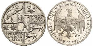 3 Mark / 3 Reichsmark Weimarer Republik (1918-1933) Silber 