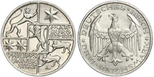 3 Mark / 3 Reichsmark Weimar Republic (1918-1933) Silver 