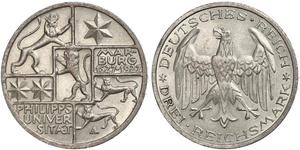 3 Mark / 3 Reichsmark Weimar Republic (1918-1933) Silver 