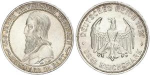 3 Mark / 3 Reichsmark 魏瑪共和國 (1919 - 1933) 銀 