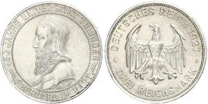 3 Mark / 3 Reichsmark 魏瑪共和國 (1919 - 1933) 銀 