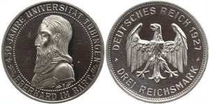 3 Mark / 3 Reichsmark 魏瑪共和國 (1919 - 1933) 銀 