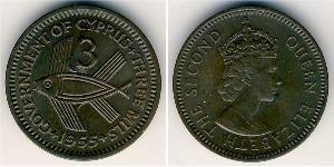 3 Mill British Cyprus (1914–1960) 青铜 伊丽莎白二世 (1926-2022)