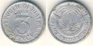 3 Penny Republic of Biafra (1967-1970) Alluminio 