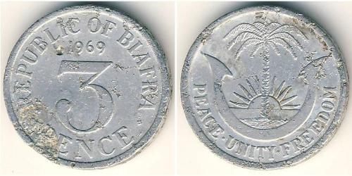 3 Penny Republic of Biafra (1967-1970) Alluminio 