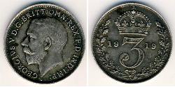 3 Penny Royaume-Uni Argent 