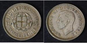 3 Penny Royaume-Uni Argent 