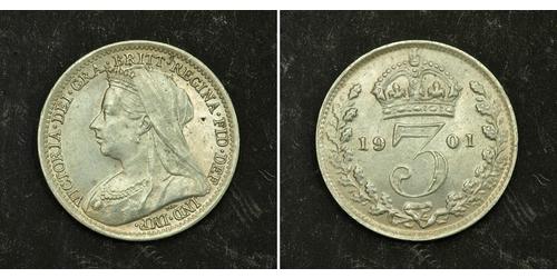 3 Penny Royaume-Uni Argent Victoria (1819 - 1901)