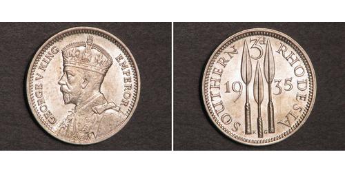 3 Penny Southern Rhodesia (1923-1980) Argento 