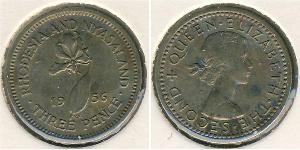 3 Penny Southern Rhodesia (1923-1980) Cuivre/Nickel Elizabeth II (1926-2022)