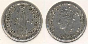 3 Penny Southern Rhodesia (1923-1980) Kupfer/Nickel Georg VI (1895-1952)