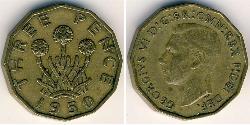 3 Penny Reino Unido Latón 