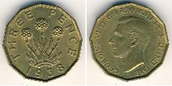 3 Penny Regno Unito  Ottone 